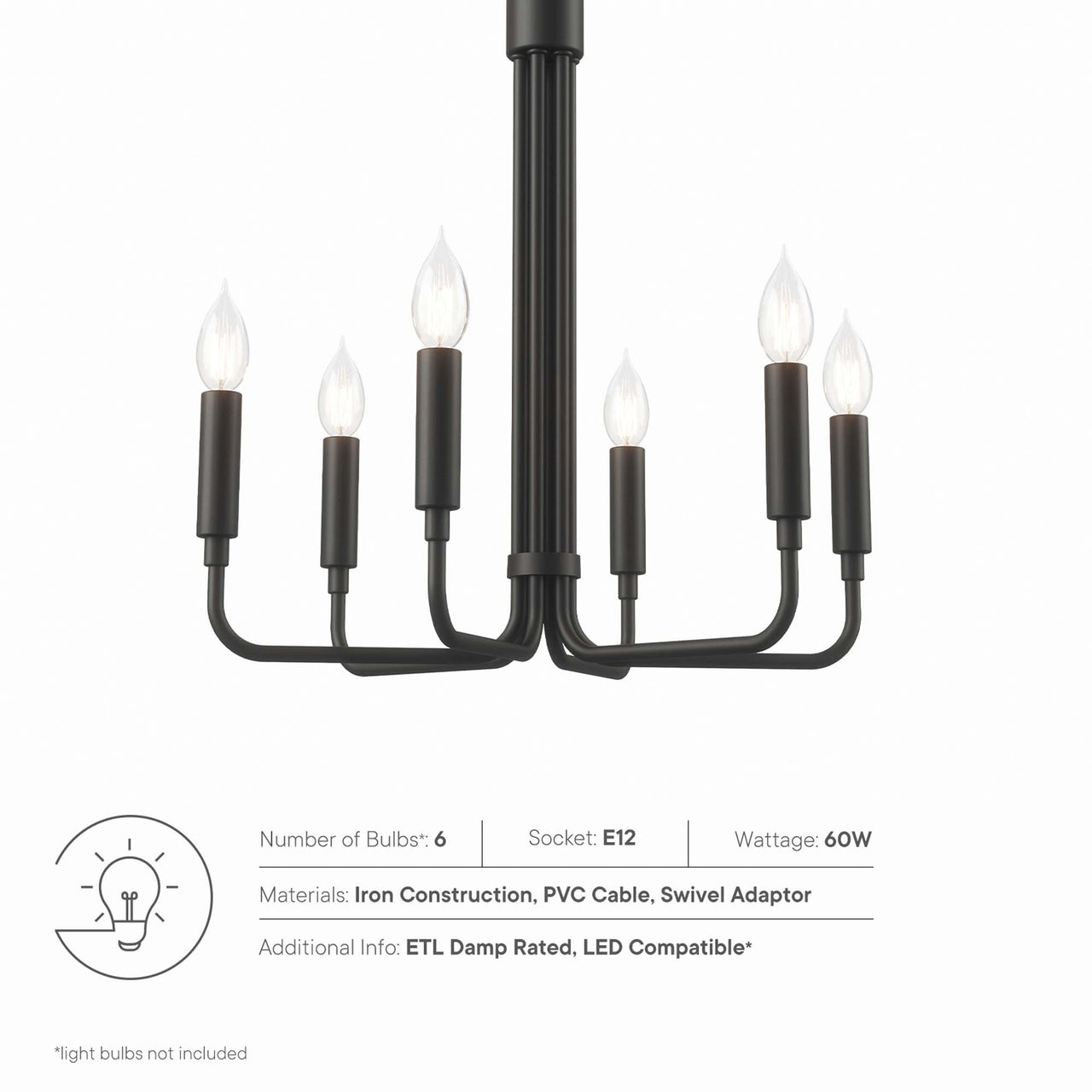 Ignite Chandelier, Small, Black