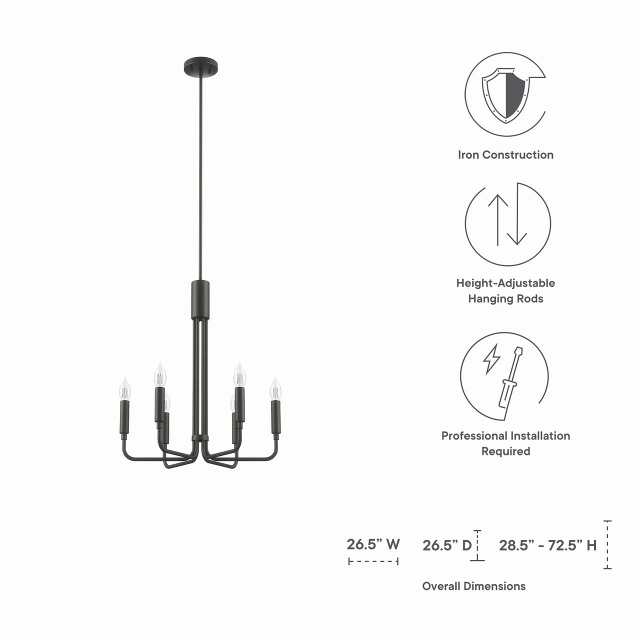 Ignite Chandelier, Small, Black