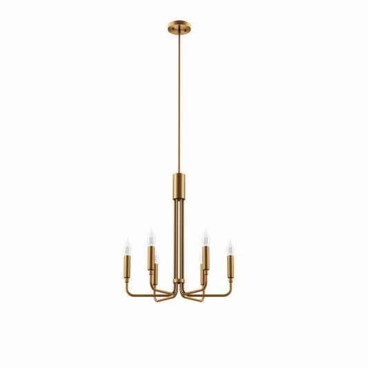 Rekindle 6-Light Chandelier, Satin Brass