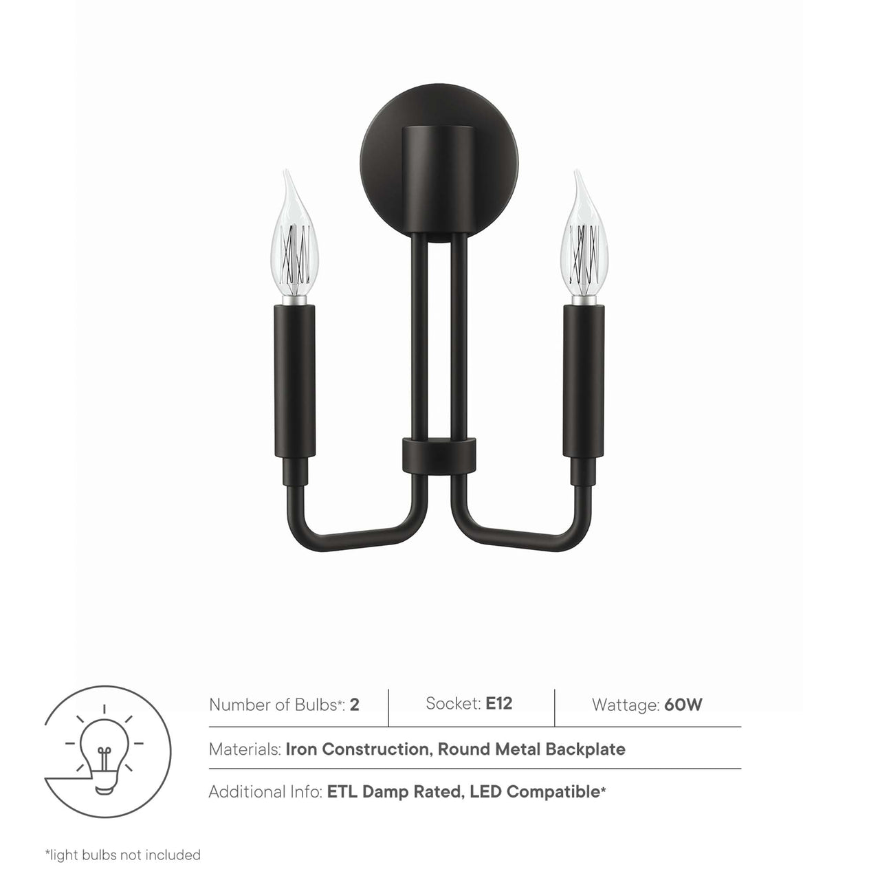 Ignite Wall Sconce, Black