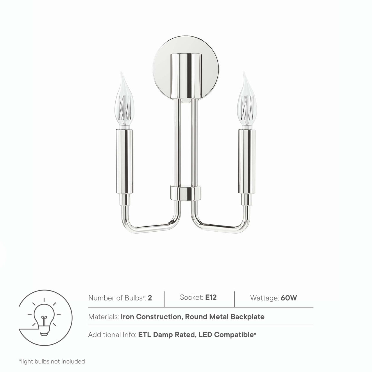 Ignite Wall Sconce, Polished Nickel