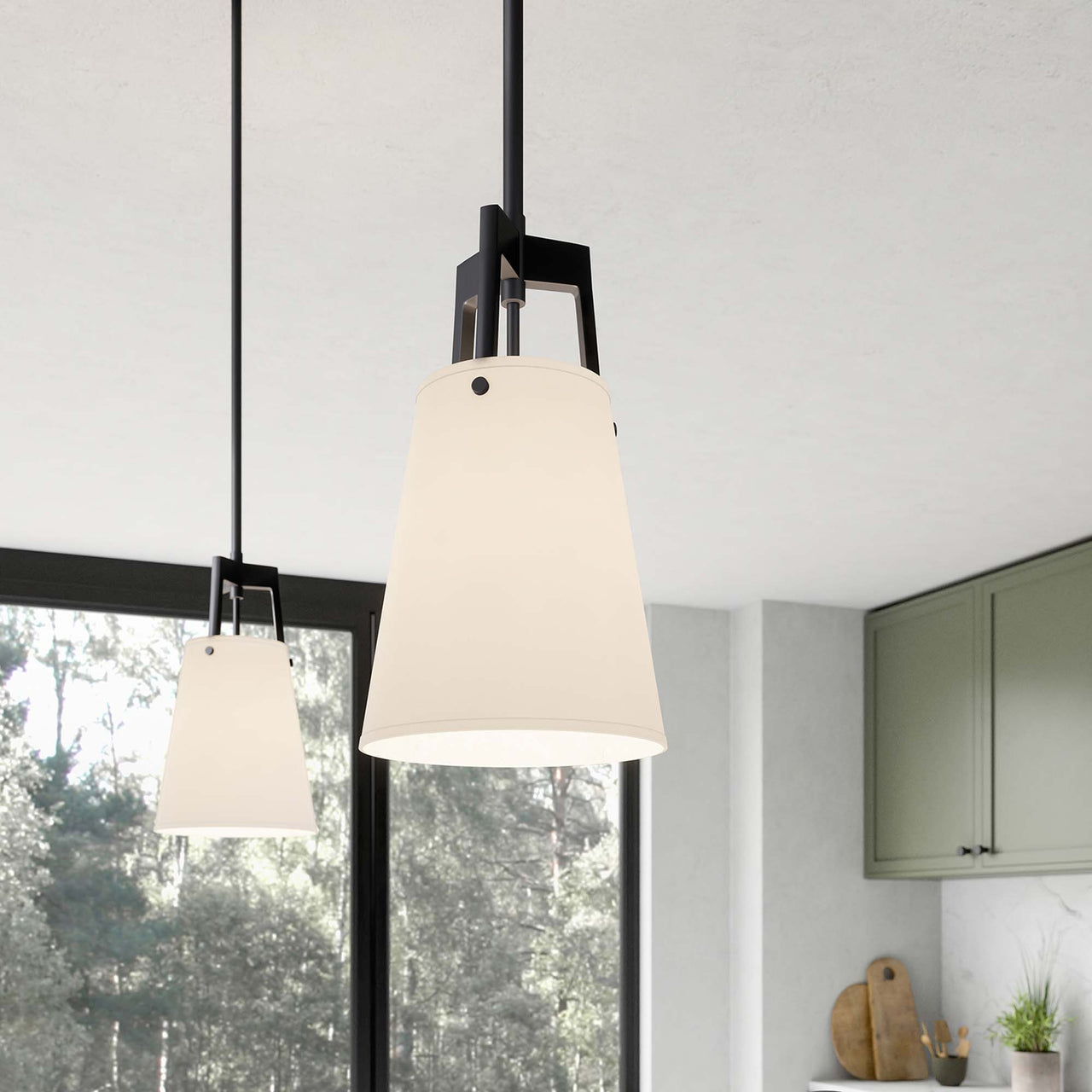 Luxvian Pendant Light, White & Bronze