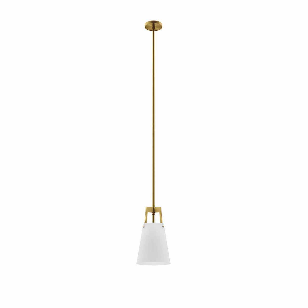 Luxvian Pendant Light, White & Satin Brass