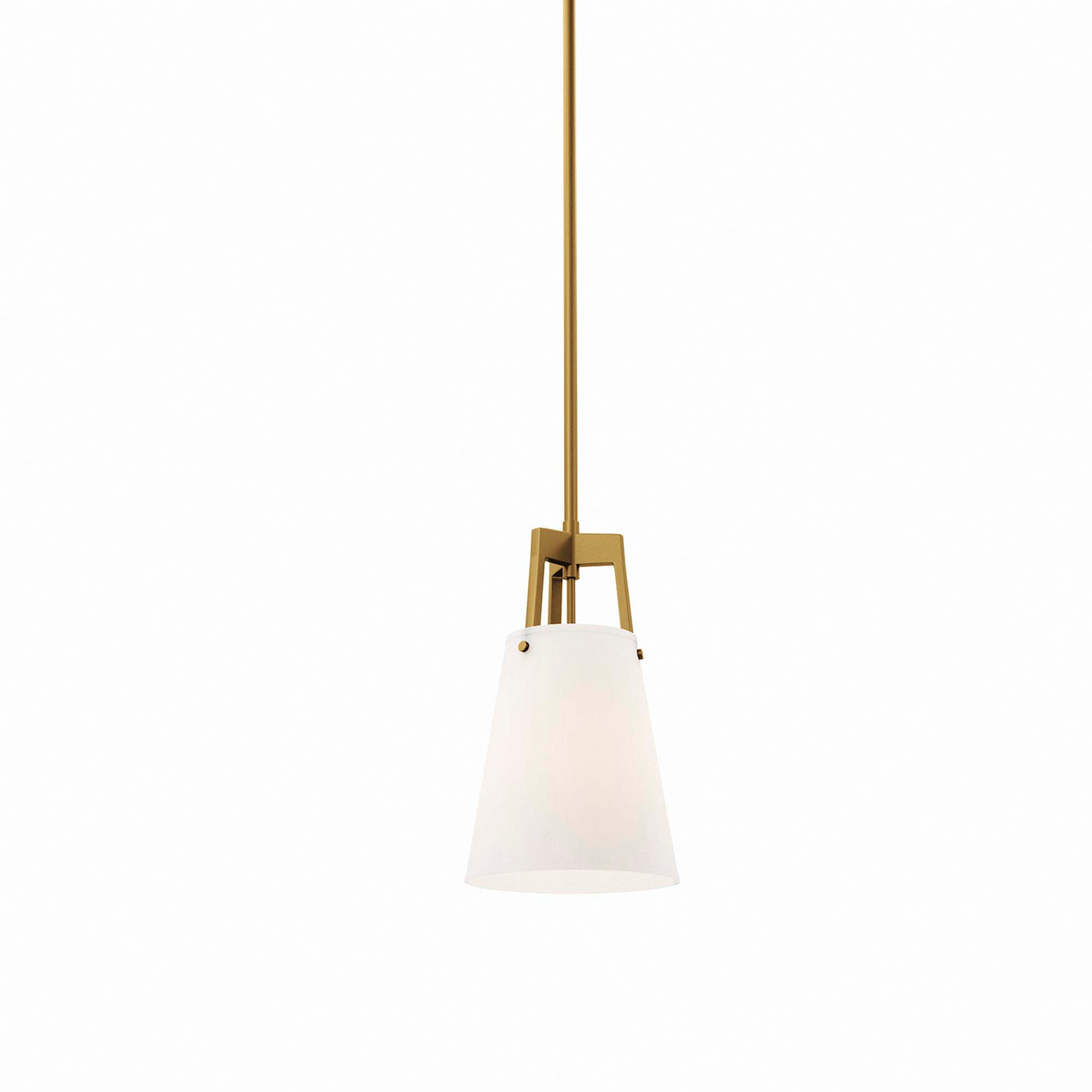 Luxvian Pendant Light, White & Satin Brass