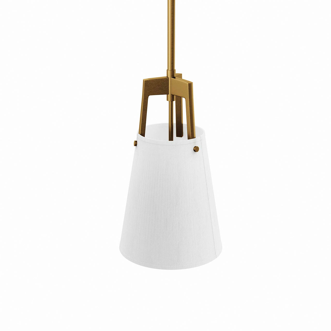 Luxvian Pendant Light, White & Satin Brass