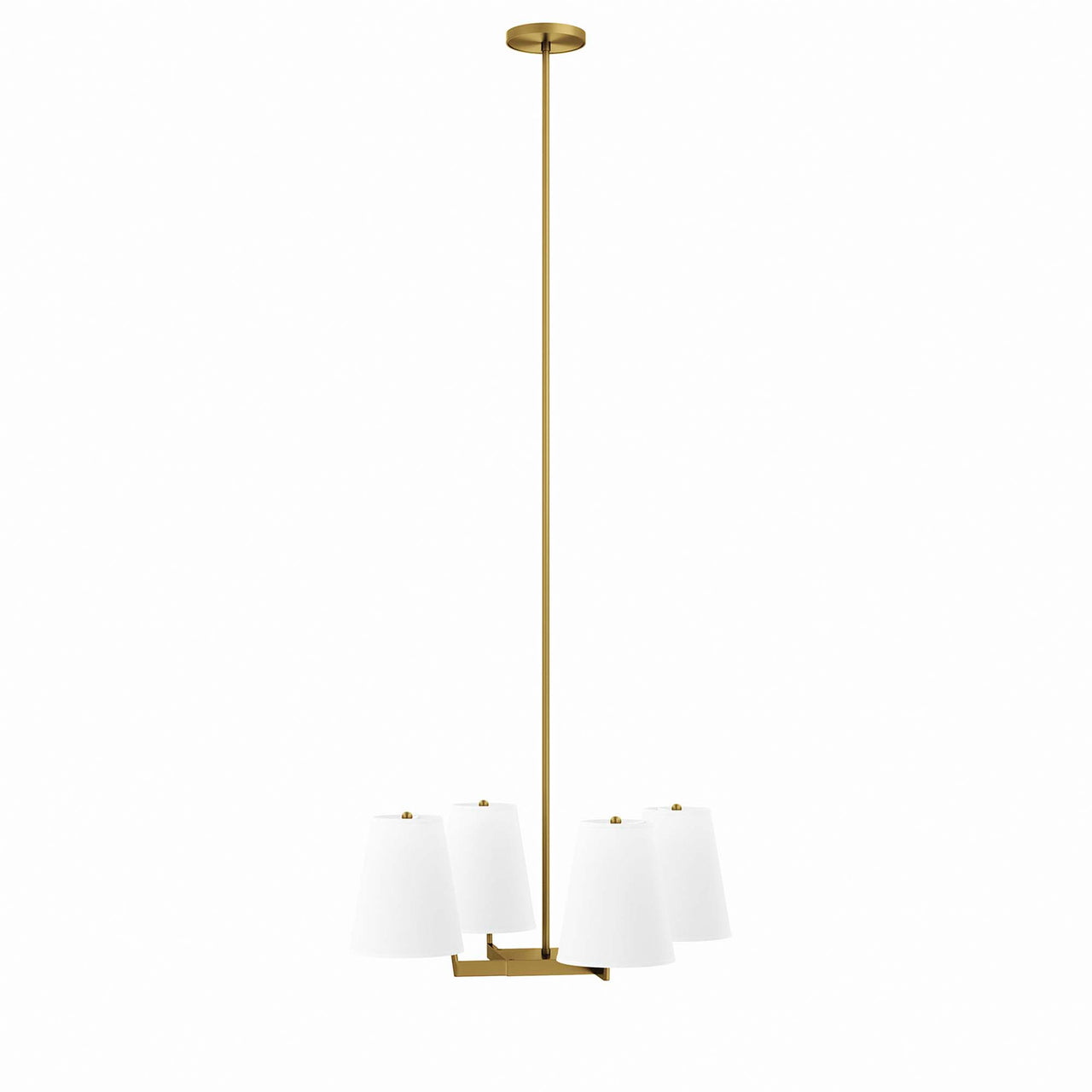 Solvira Pendant Light, White & Satin Brass