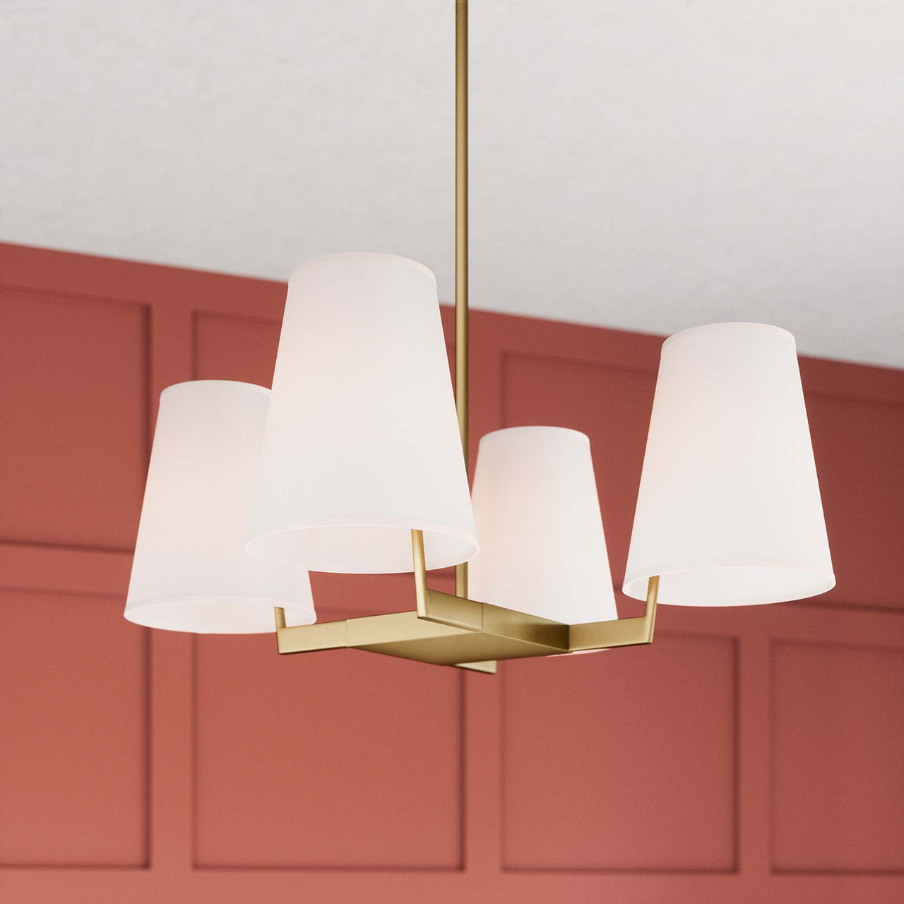 Solvira Pendant Light, White & Satin Brass