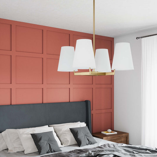 Solvira Pendant Light, White & Satin Brass