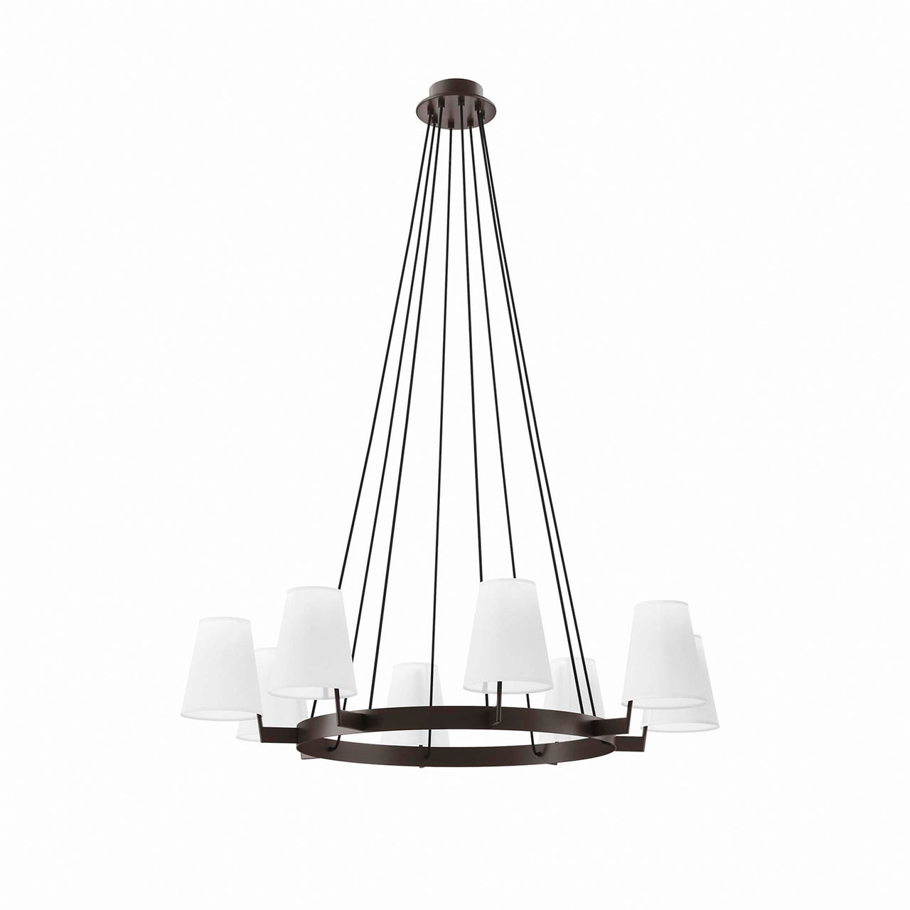 Bind Chandelier, White & Bronze