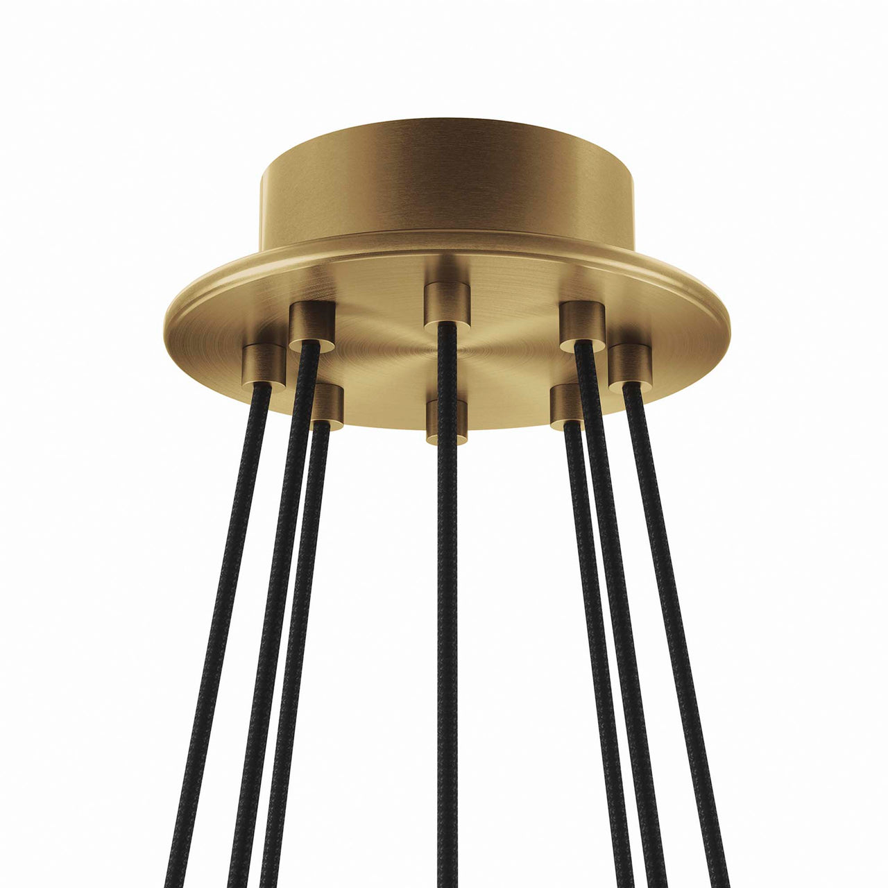 Surround 8-Light Chandelier, White & Satin Brass
