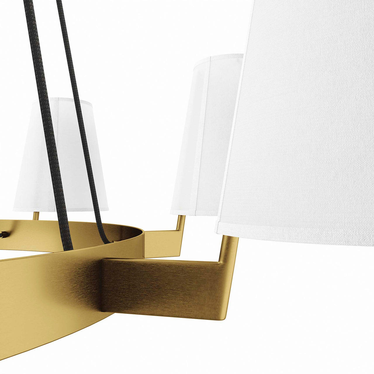 Surround 8-Light Chandelier, White & Satin Brass