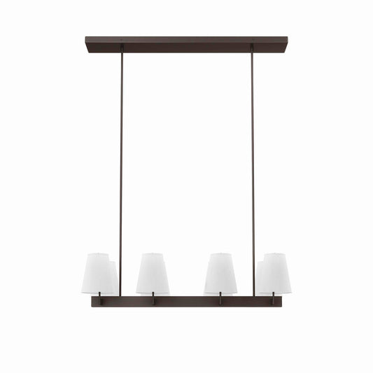 Enthrall 8-Light Chandelier, White & Brass