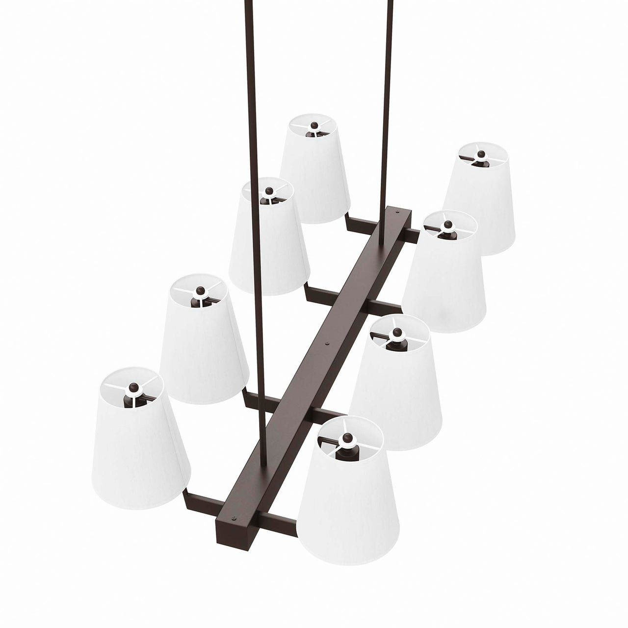 Tressan Chandelier, White & Bronze
