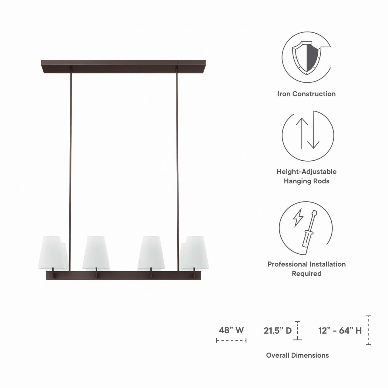Tressan Chandelier, White & Bronze