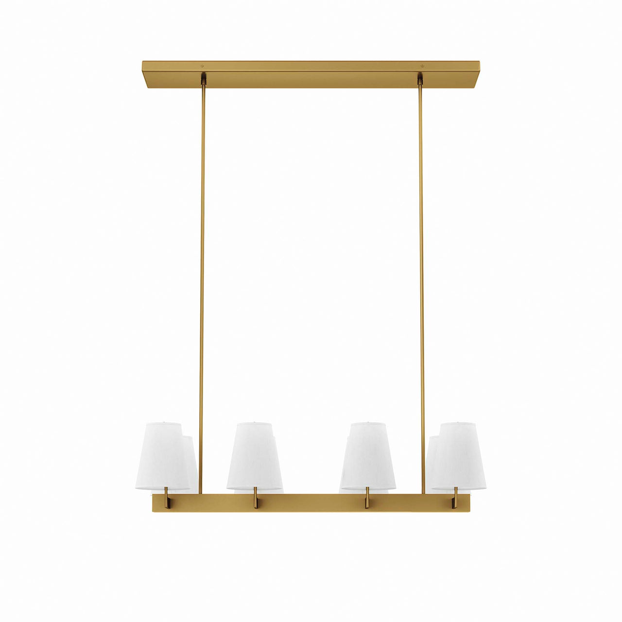 Tressan Chandelier, White & Satin Brass