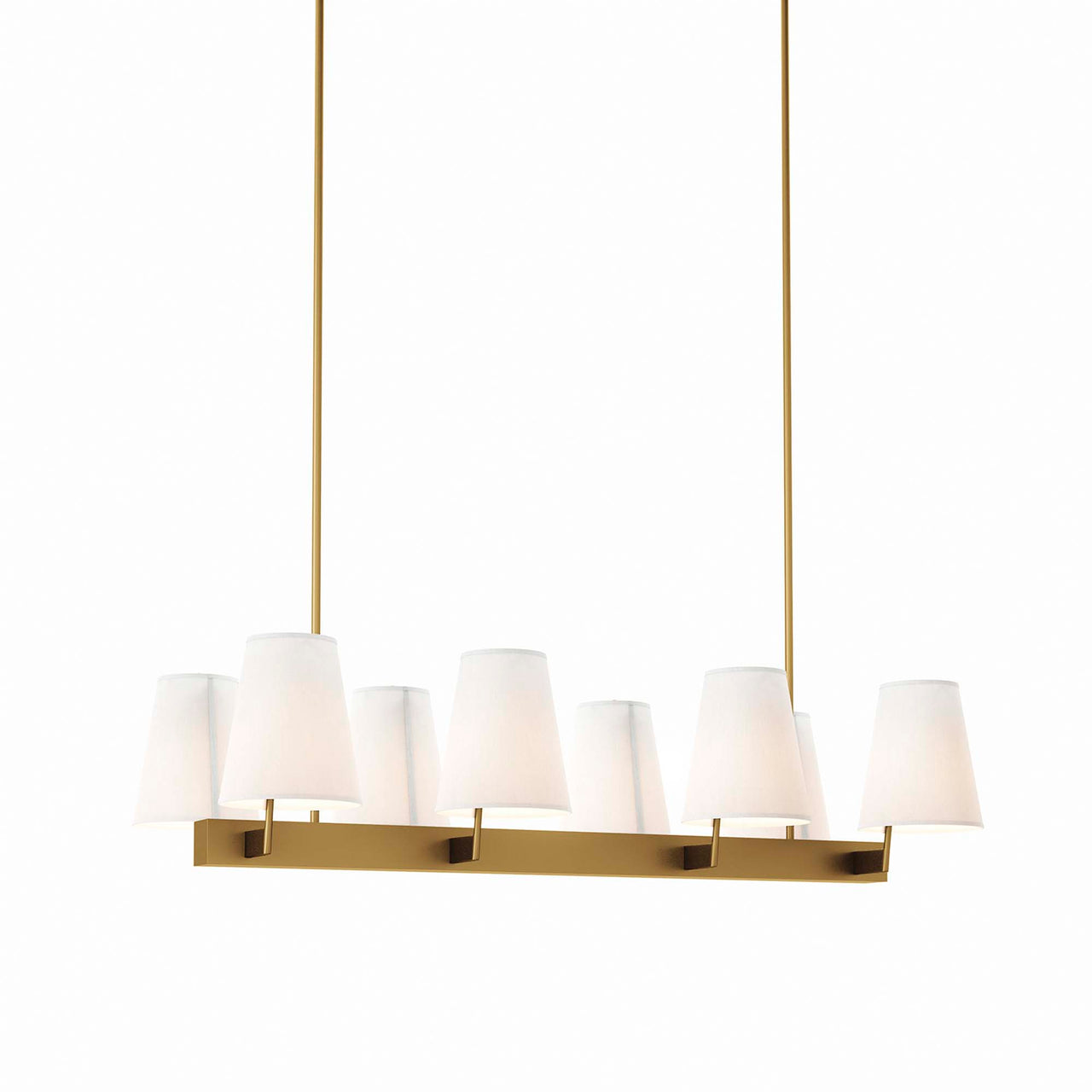 Tressan Chandelier, White & Satin Brass