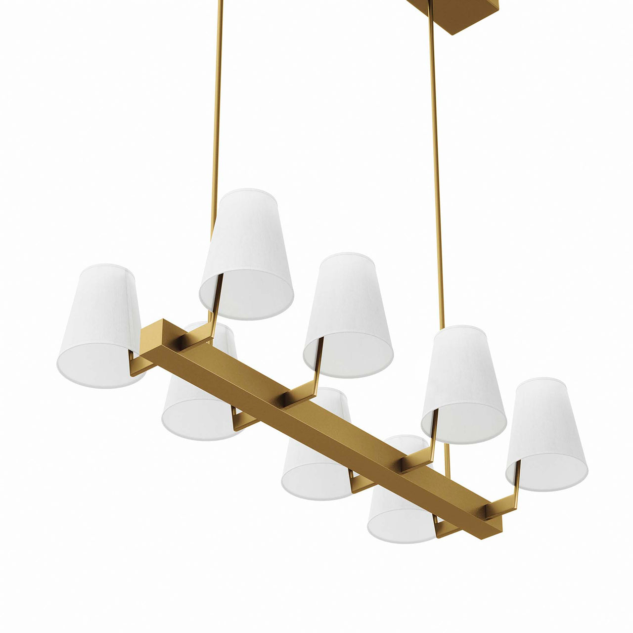 Tressan Chandelier, White & Satin Brass