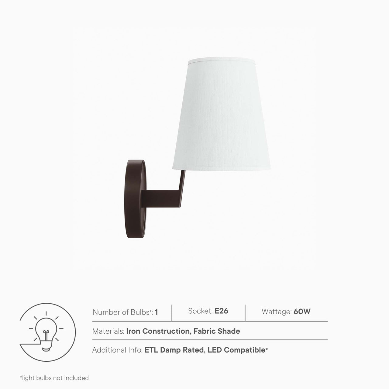 Bind Wall Sconce, White & Bronze