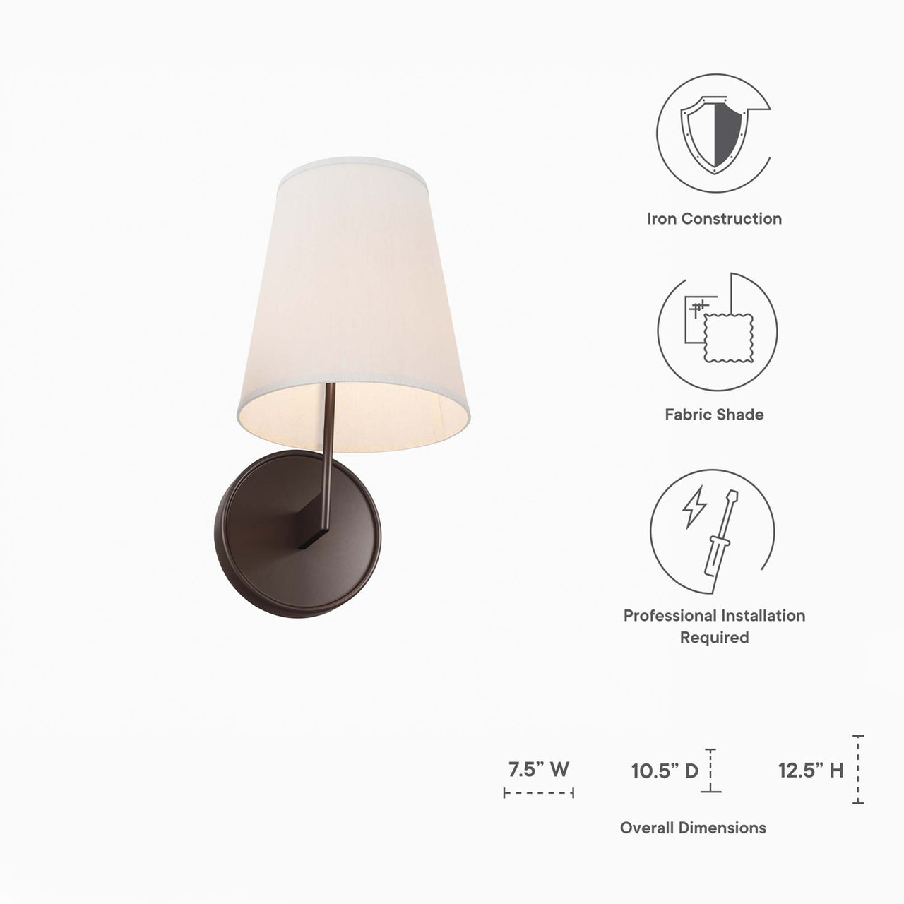 Bind Wall Sconce, White & Bronze
