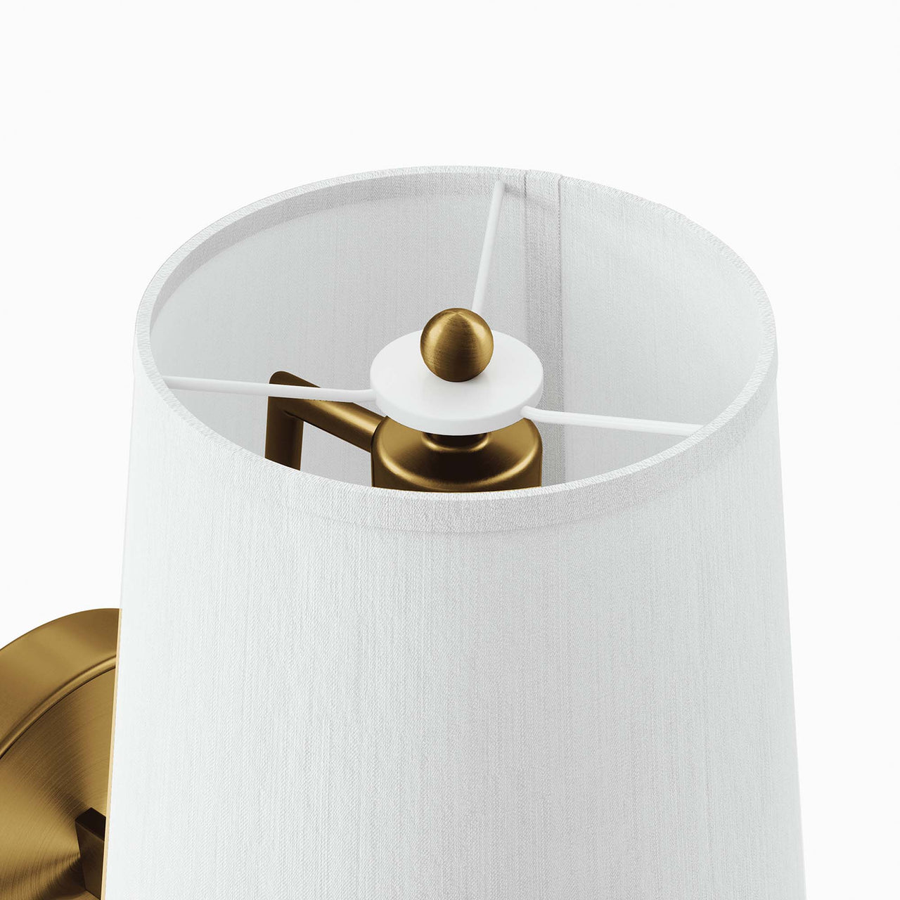 Bind Wall Sconce, White & Satin Brass