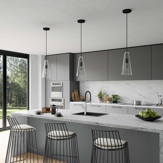 Lucen Pendant Light, Clear & Black