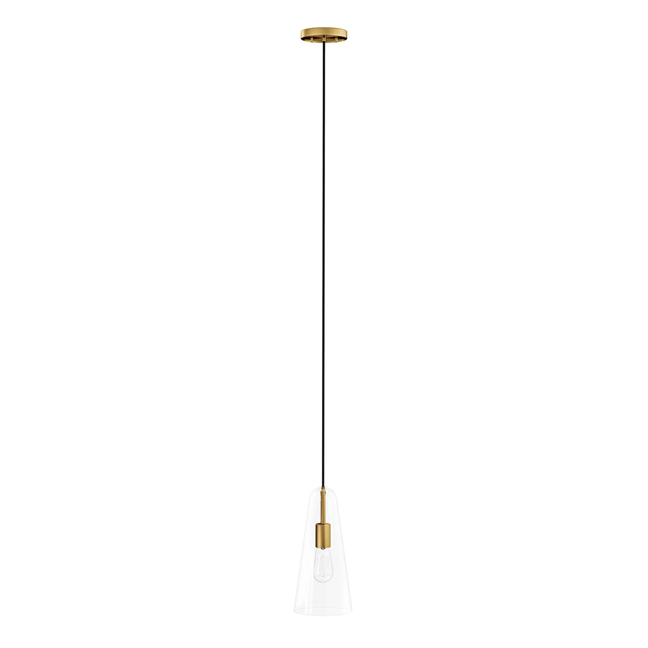 Lucen Pendant Light, Clear & Satin Brass