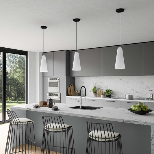Lucen Pendant Light, Opal & Black