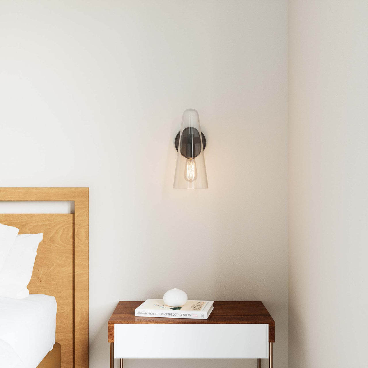 Lucen 1-Light Wall Sconce, Clear & Black