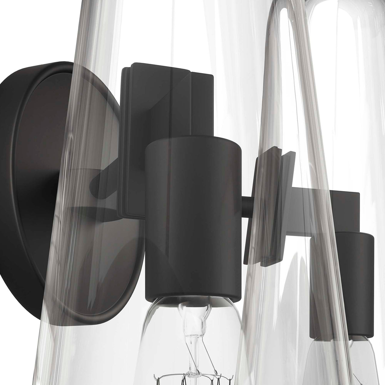 Lucen 2-Light Wall Sconce, Clear & Black