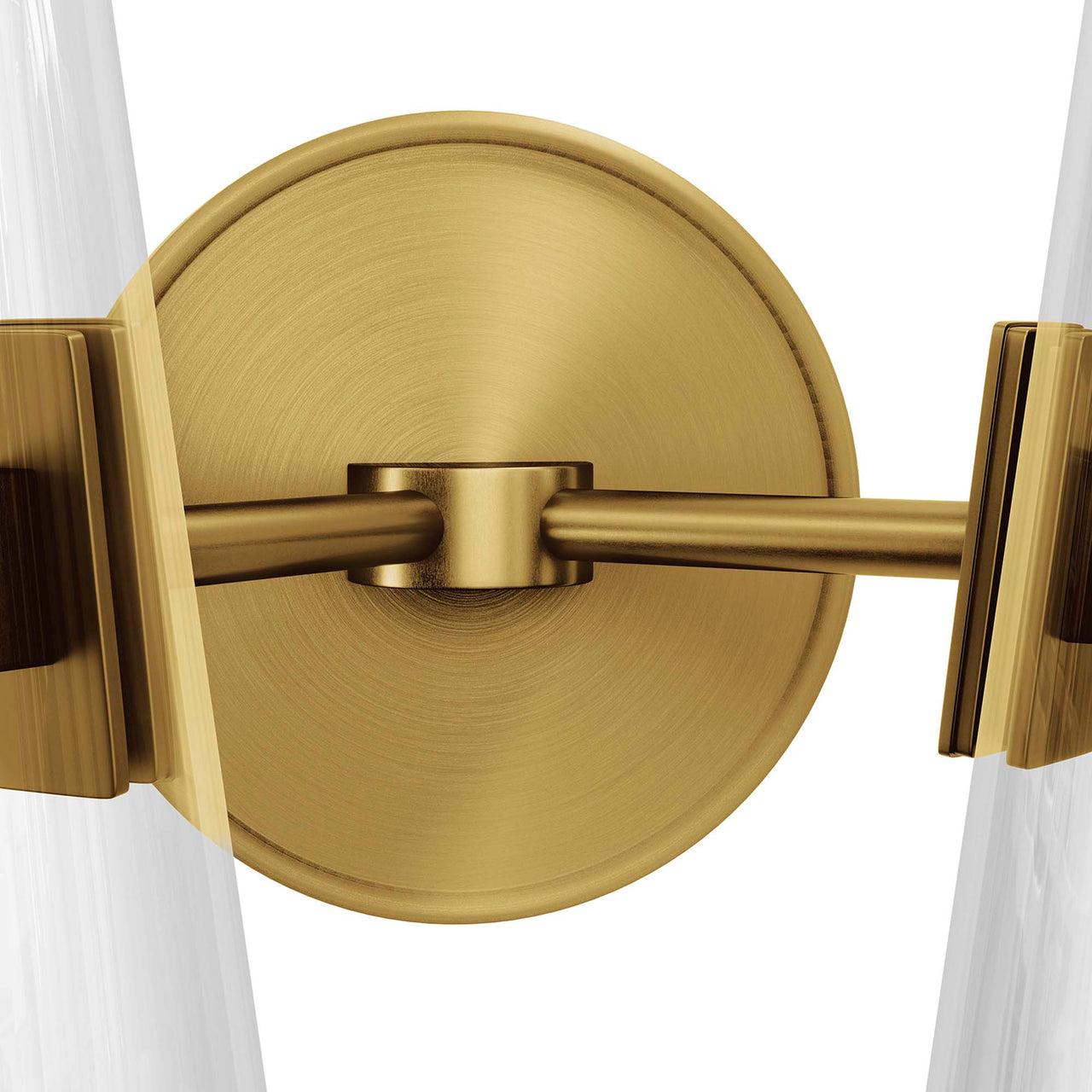Lucen 2-Light Wall Sconce, Clear & Satin Brass
