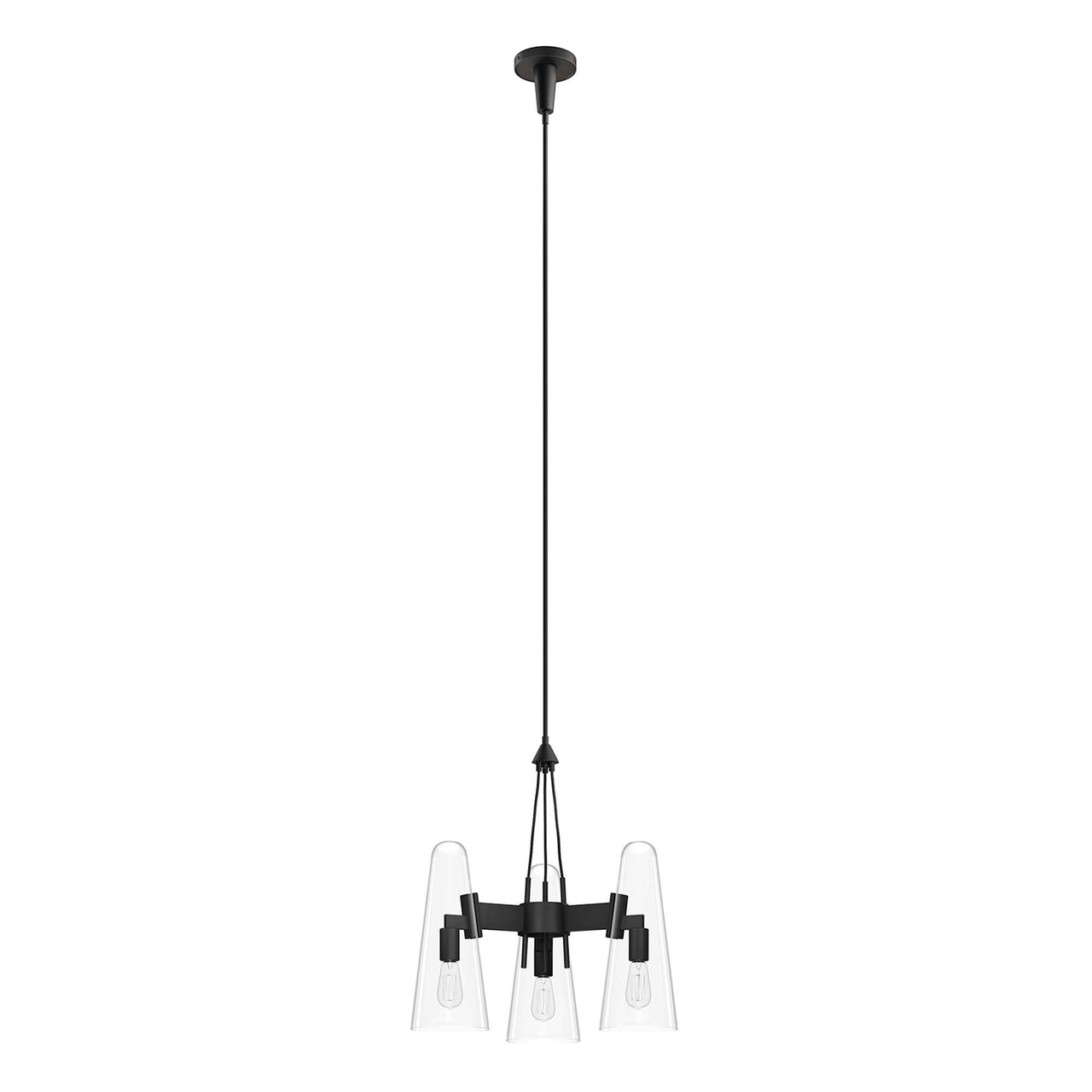 Lucen 3-Light Pendant Light, Clear & Black