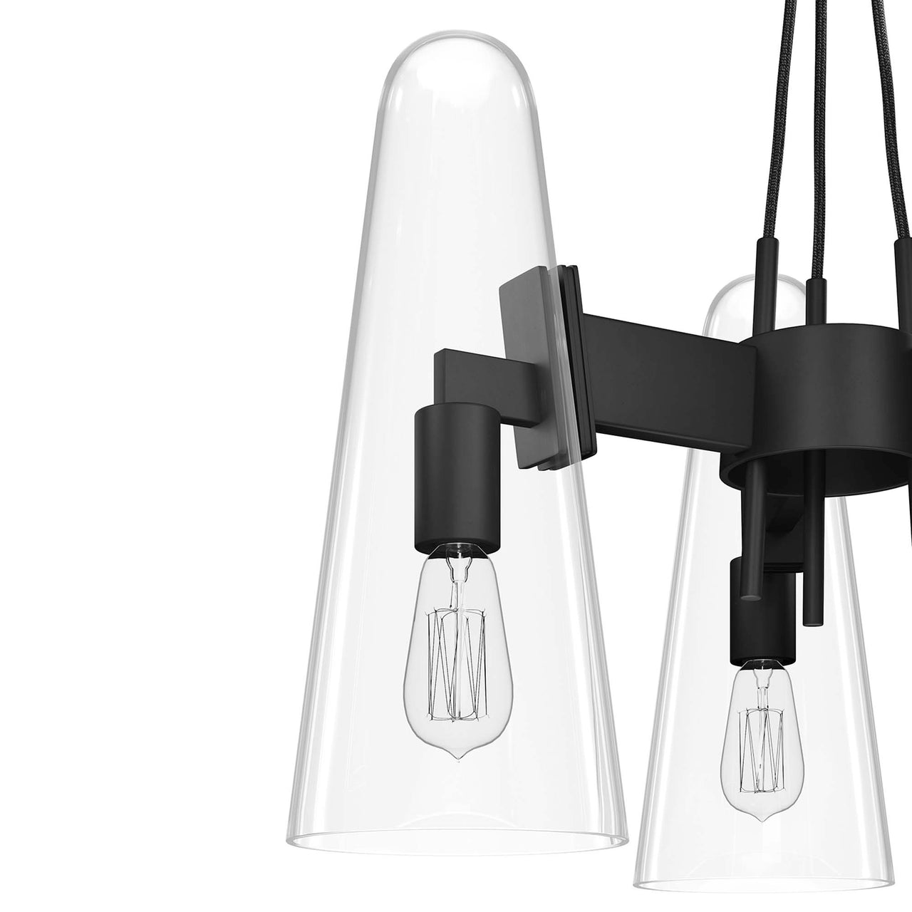 Lucen 3-Light Pendant Light, Clear & Black