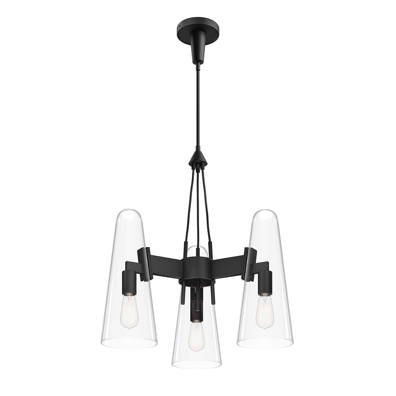 Lucen 3-Light Pendant Light, Clear & Black