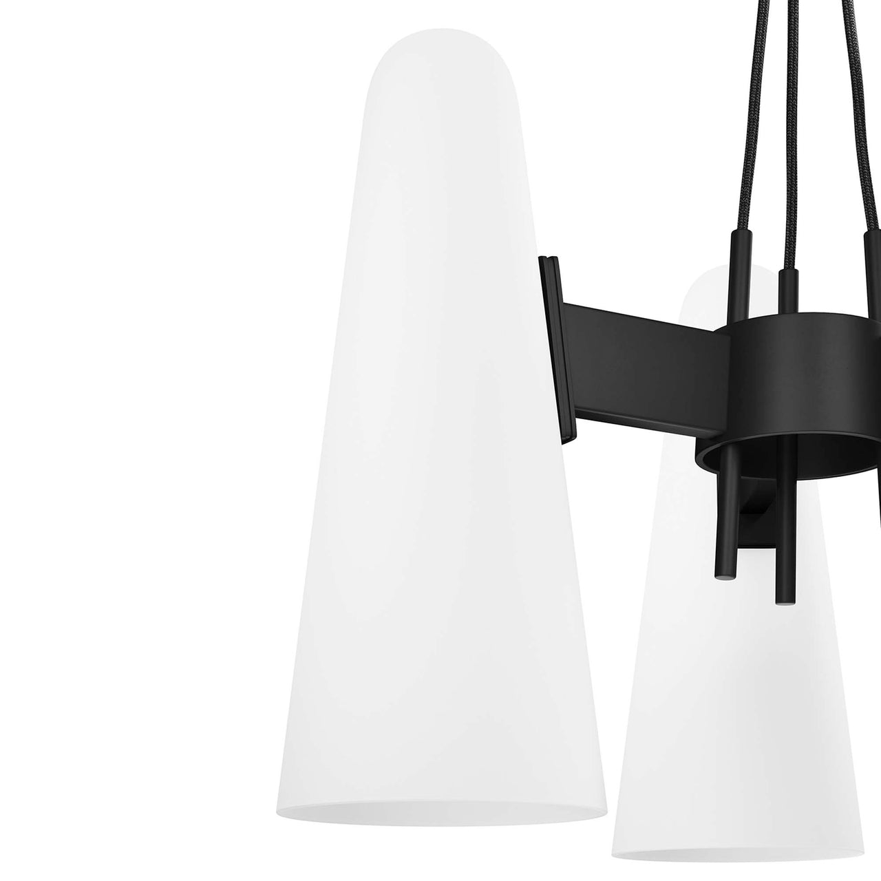 Lucen 3-Light Pendant Light, Opal & Black