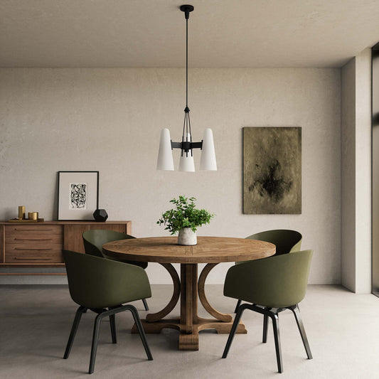 Lucen 3-Light Pendant Light, Opal & Black