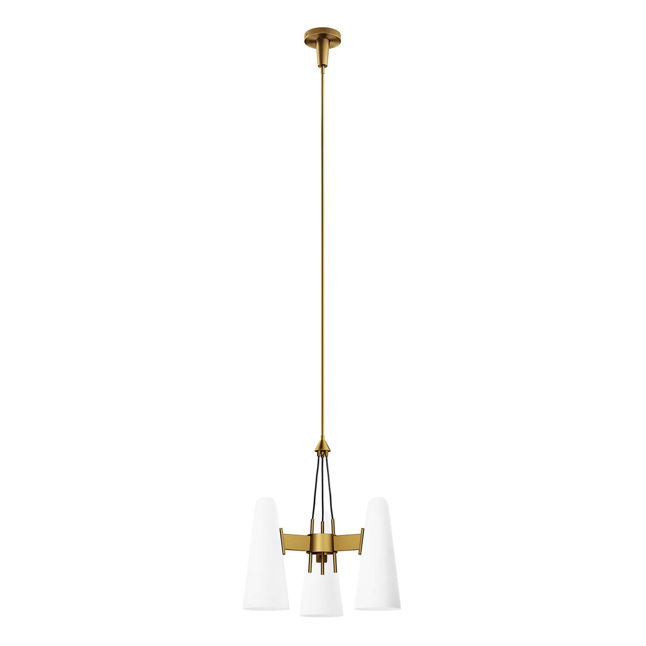 Lucen 3-Light Pendant Light, Opal & Satin Brass