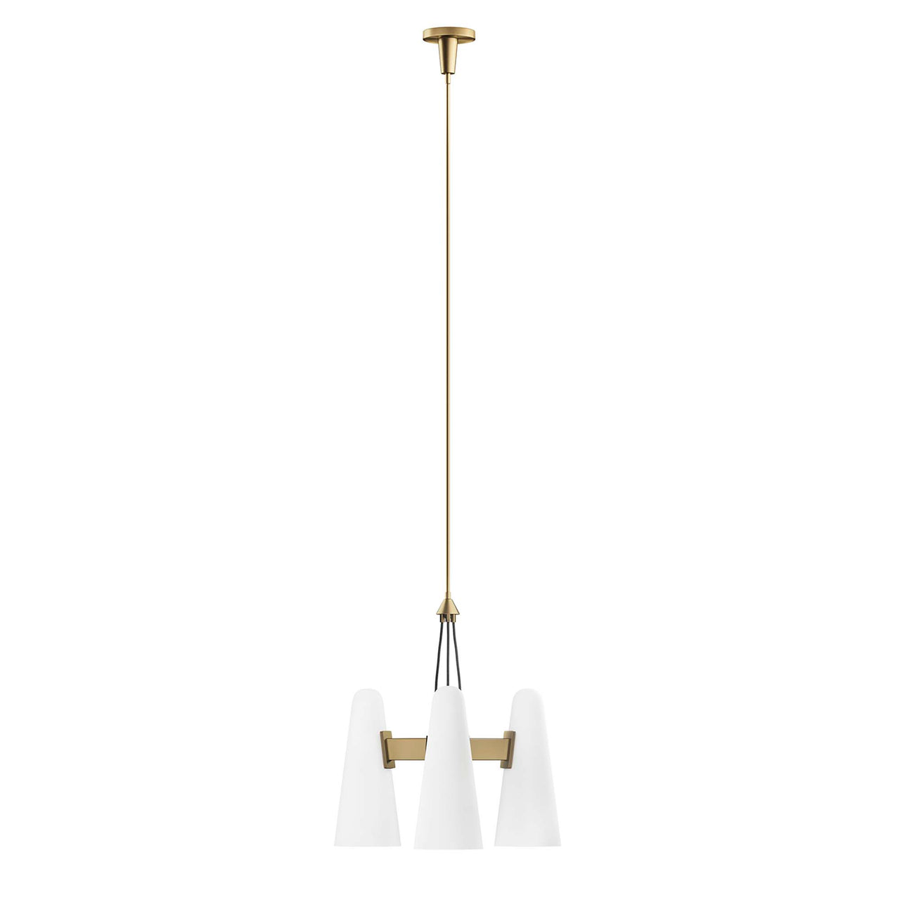 Lucen 3-Light Pendant Light, Opal & Satin Brass