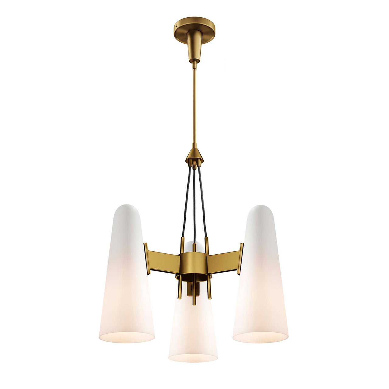 Lucen 3-Light Pendant Light, Opal & Satin Brass