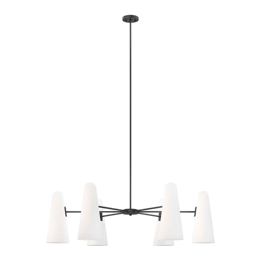 Beacon 6-Light Chandelier, Opal & Black