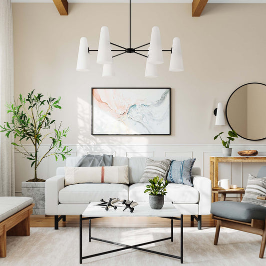 Lucen Chandelier, Opal & Black