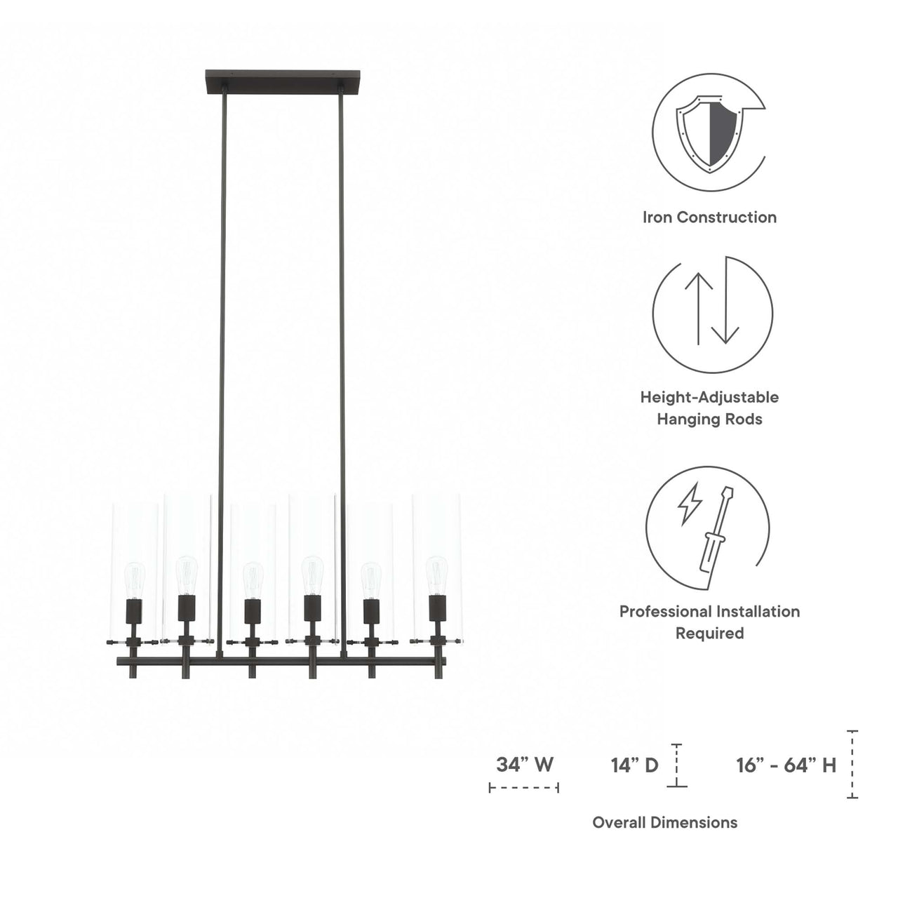 Caelum Chandelier, Black