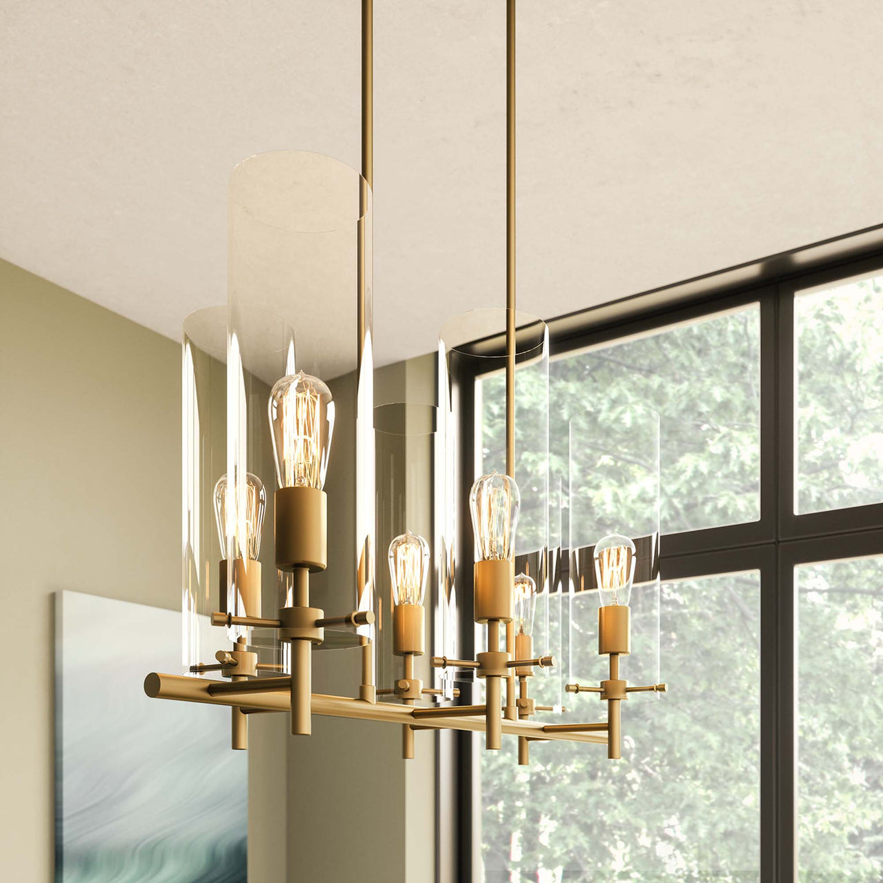 Caelum Chandelier, Satin Brass