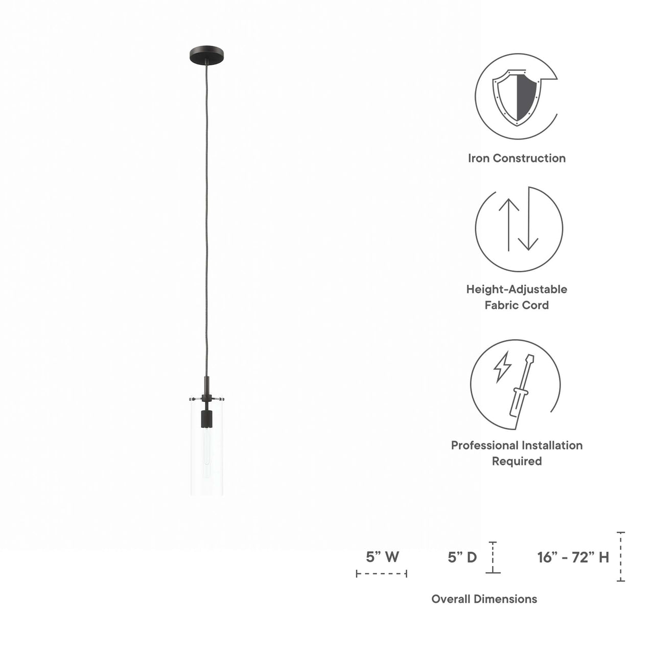 Caelum Pendant Light, Black