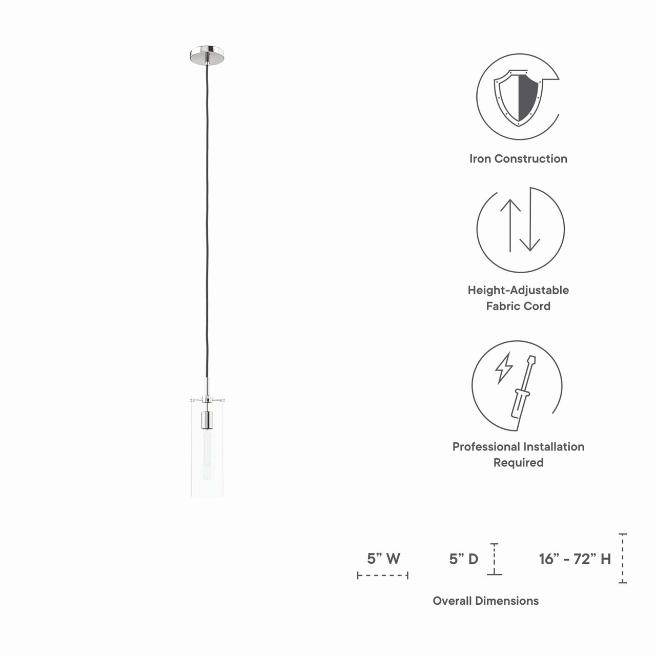 Caelum Pendant Light, Polished Nickel