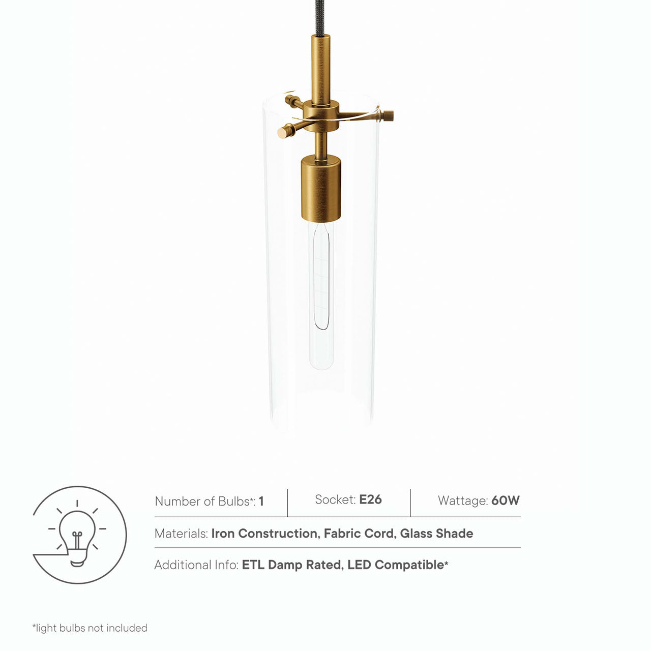 Caelum Pendant Light, Satin Brass