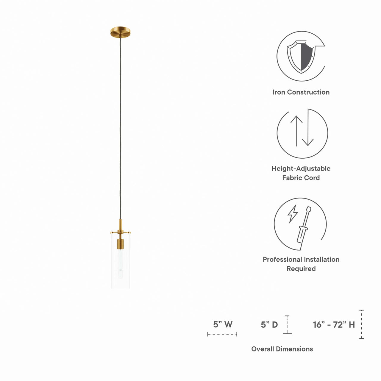 Caelum Pendant Light, Satin Brass