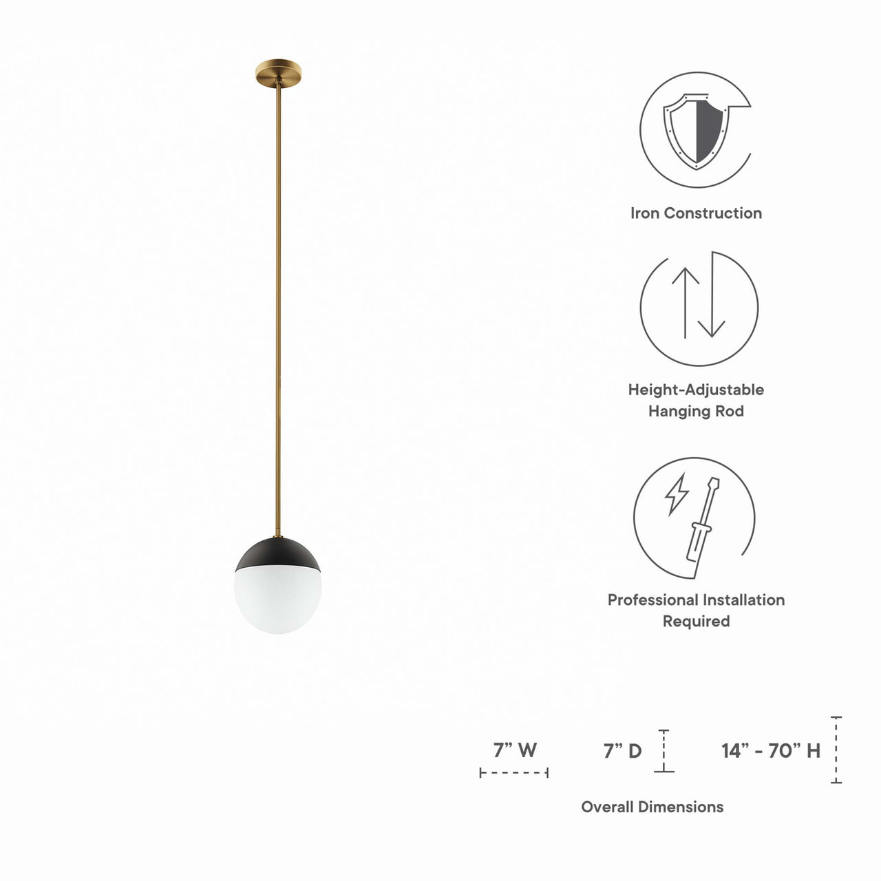 Starlight Pendant Light, Satin Brass
