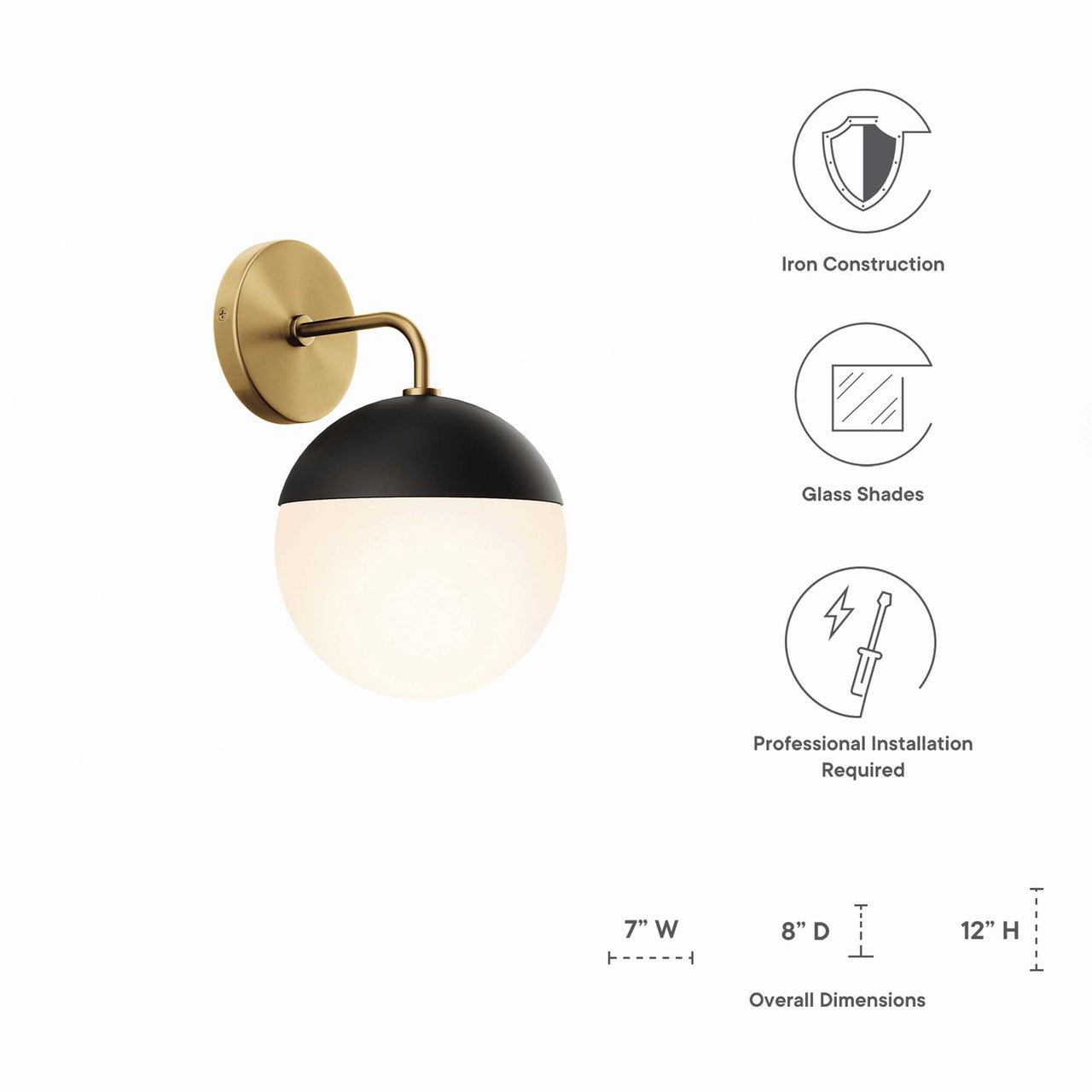 Starlight Wall Sconce, Satin Brass