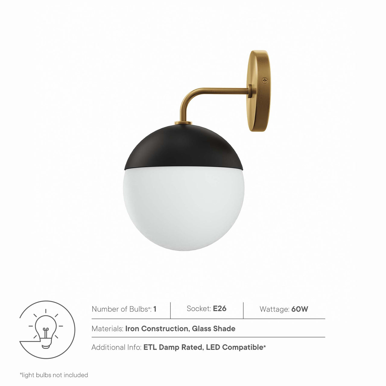 Starlight Wall Sconce, Satin Brass