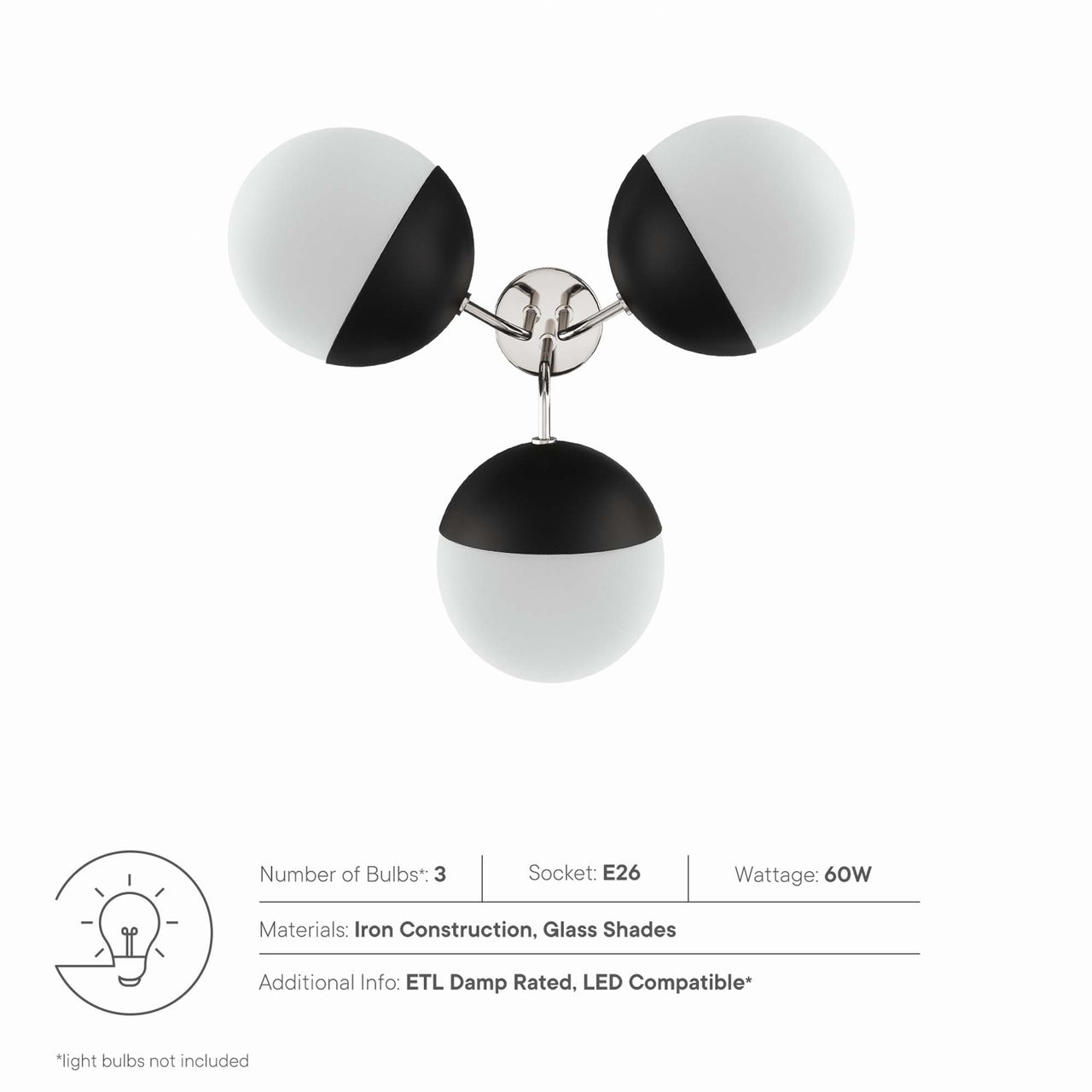 Starlight Semi-Flush Ceiling Light, Polished Nickel